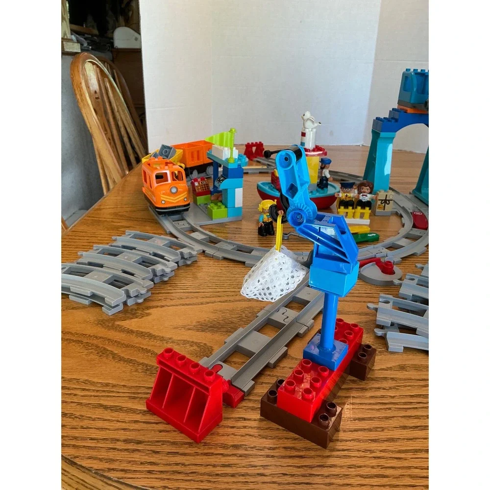 LEGO Duplo Cargo Train 10875 Push & Go Steam Train Harbor Crane Set works